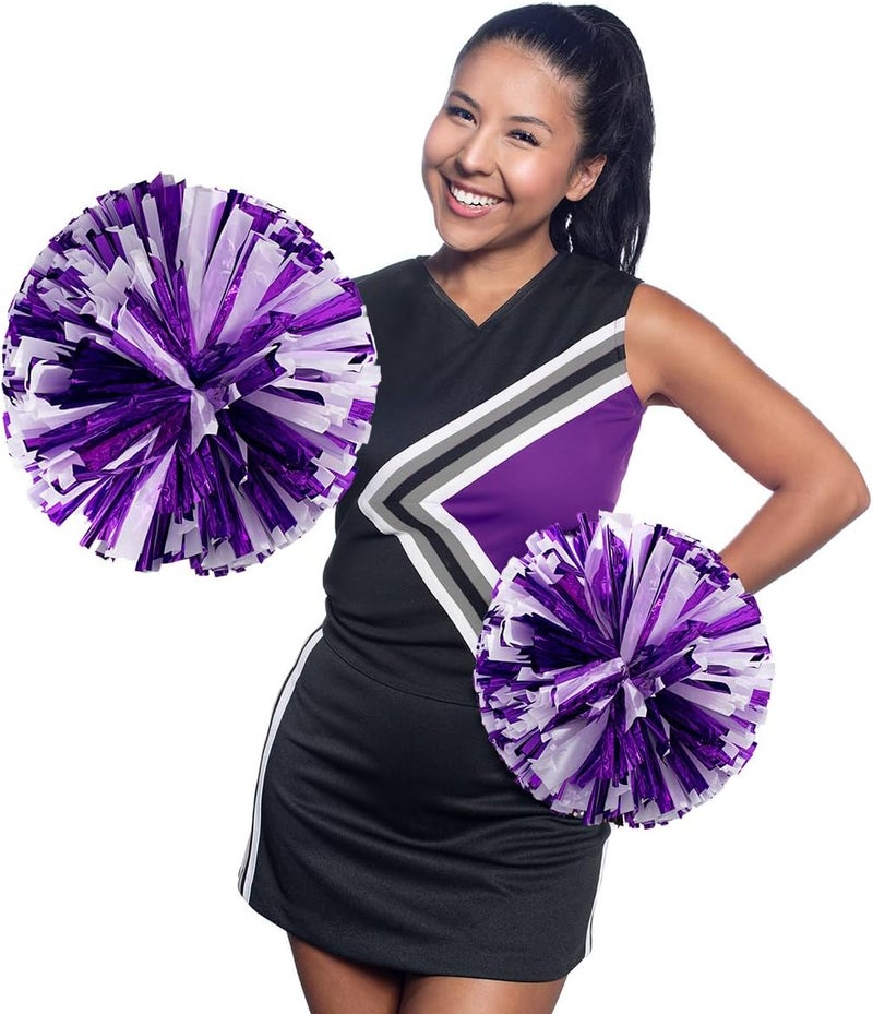 Anderson's Metallic Purple & White Foil Baton School Spirit Shakers, Cheerleader Pom Poms, Football, Basketball, Homecoming Squad, Team, Party, Dance, Club, Performance, Fan Celebration Pack of 2 - Image 4
